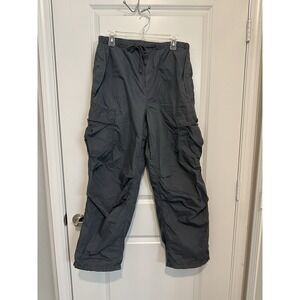 Aritzia TNA Cargo Pants Gray Drawstring Elastic Waist Utility Pants Gorpcore L‎